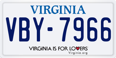 VA license plate VBY7966