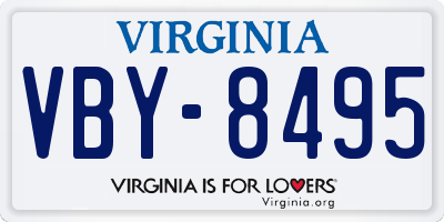 VA license plate VBY8495