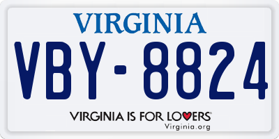 VA license plate VBY8824