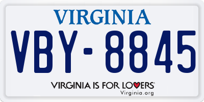 VA license plate VBY8845
