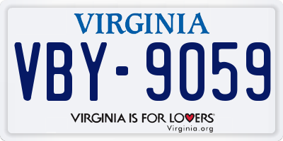 VA license plate VBY9059