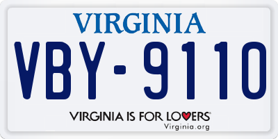 VA license plate VBY9110