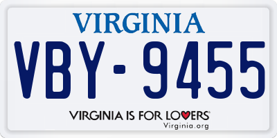 VA license plate VBY9455