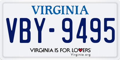 VA license plate VBY9495
