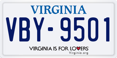 VA license plate VBY9501