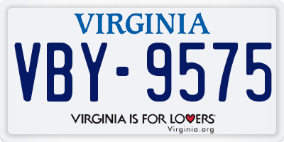 VA license plate VBY9575