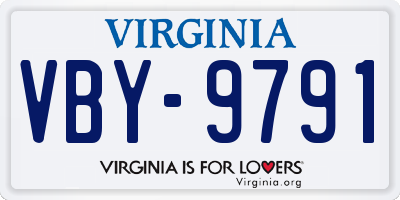VA license plate VBY9791