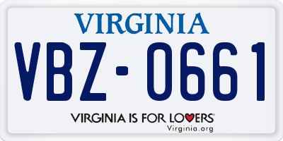 VA license plate VBZ0661