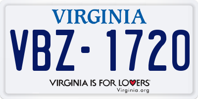 VA license plate VBZ1720