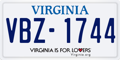 VA license plate VBZ1744