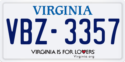 VA license plate VBZ3357