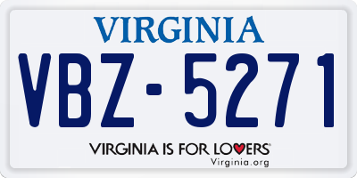 VA license plate VBZ5271