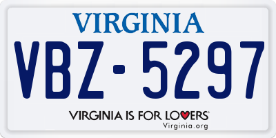 VA license plate VBZ5297