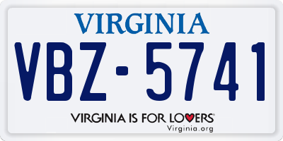 VA license plate VBZ5741