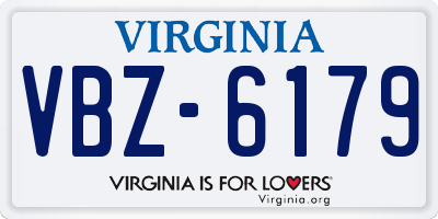 VA license plate VBZ6179