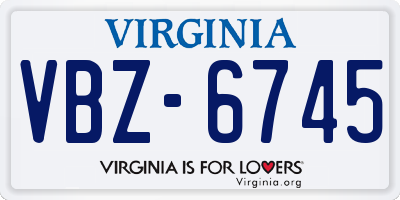 VA license plate VBZ6745