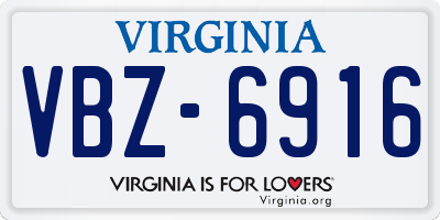 VA license plate VBZ6916