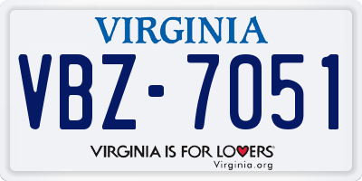 VA license plate VBZ7051
