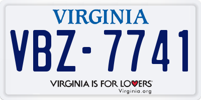 VA license plate VBZ7741