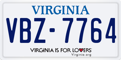 VA license plate VBZ7764