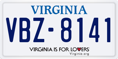 VA license plate VBZ8141