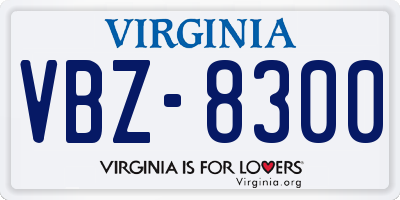 VA license plate VBZ8300