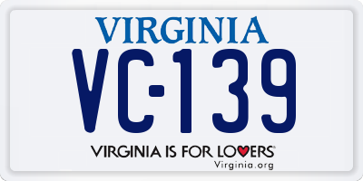 VA license plate VC139