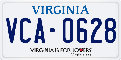 VA license plate VCA0628