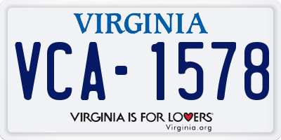 VA license plate VCA1578