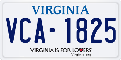 VA license plate VCA1825