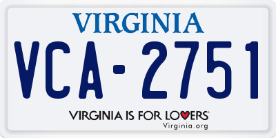 VA license plate VCA2751