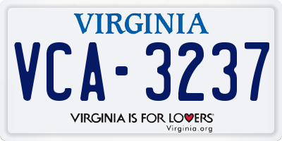 VA license plate VCA3237