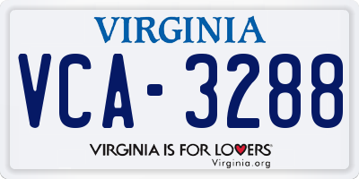 VA license plate VCA3288