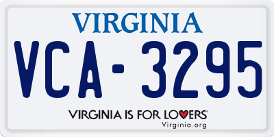 VA license plate VCA3295