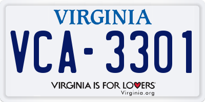 VA license plate VCA3301