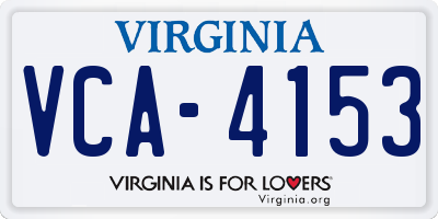 VA license plate VCA4153