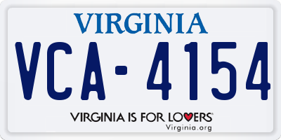 VA license plate VCA4154