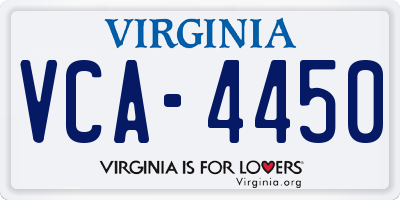 VA license plate VCA4450