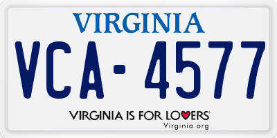 VA license plate VCA4577