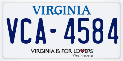 VA license plate VCA4584