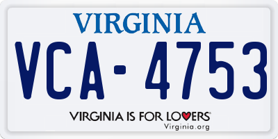VA license plate VCA4753