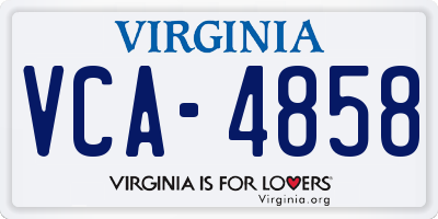 VA license plate VCA4858
