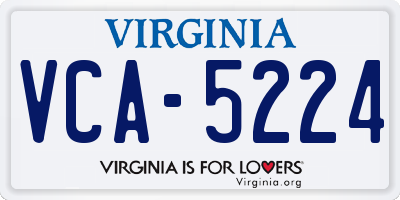 VA license plate VCA5224