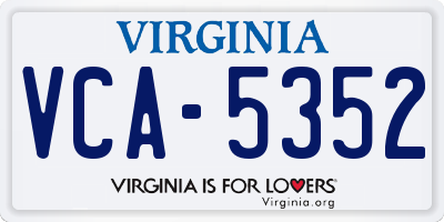 VA license plate VCA5352