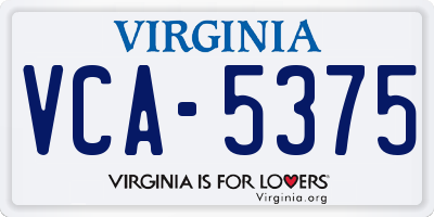 VA license plate VCA5375