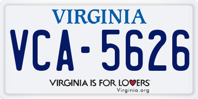 VA license plate VCA5626