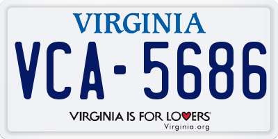VA license plate VCA5686