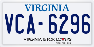 VA license plate VCA6296