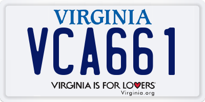 VA license plate VCA661