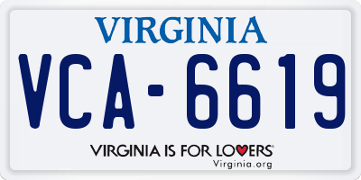 VA license plate VCA6619